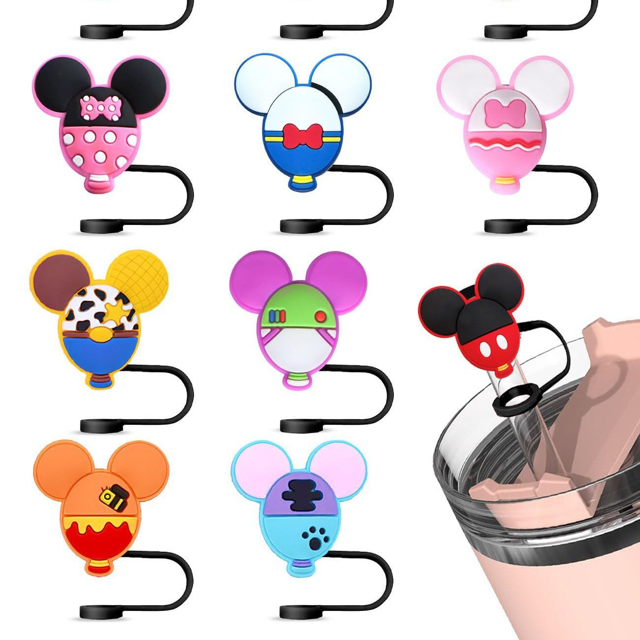 Wholesale Cartoon 3D Soft Rubber Straw Cap OLY Exclusive