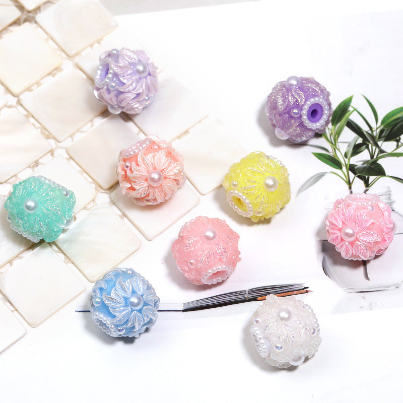 Wholesale  10pcs Flower Beads  Acrylic Beads