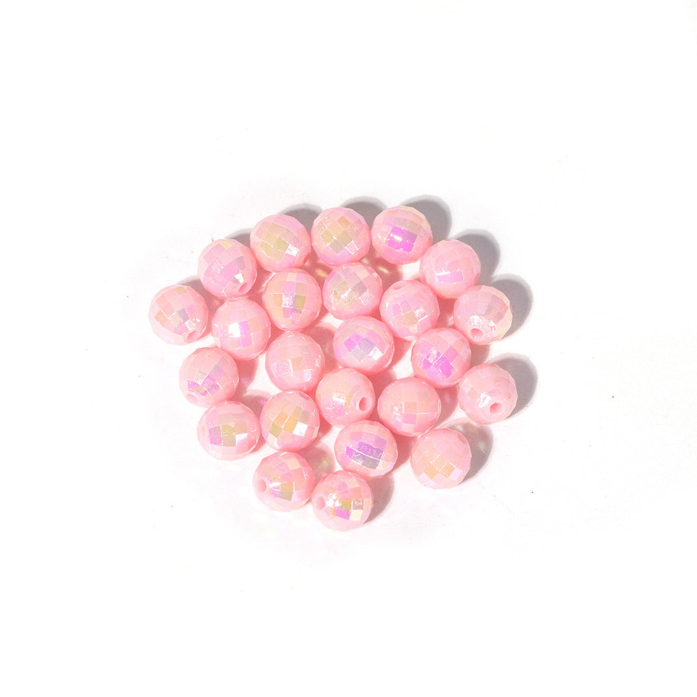 Wholesale 1000PCS/PACK 8mm Acrylic Plating AB Beaded Color Balls Plastic Straight Hole Beads