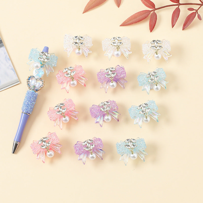 Wholesale 10pcs cute bow loose beads DIY beaded pen beads