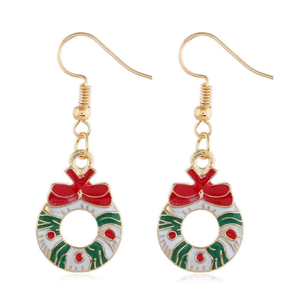 Wholesale Christmas snowflake candy bell reindeer earrings
