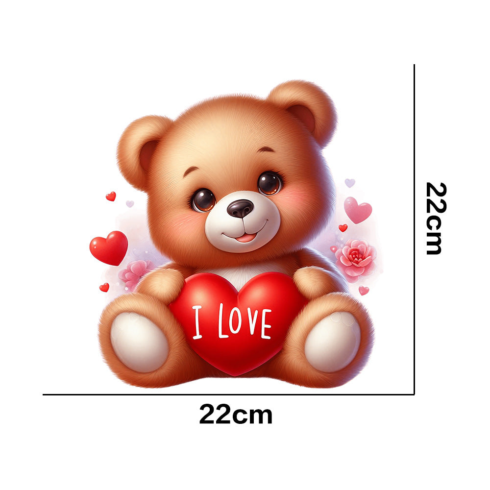 Wholesale 10pcs Valentine's Day Love Cute Bear UV DTF Ready to Press Transfers Wraps