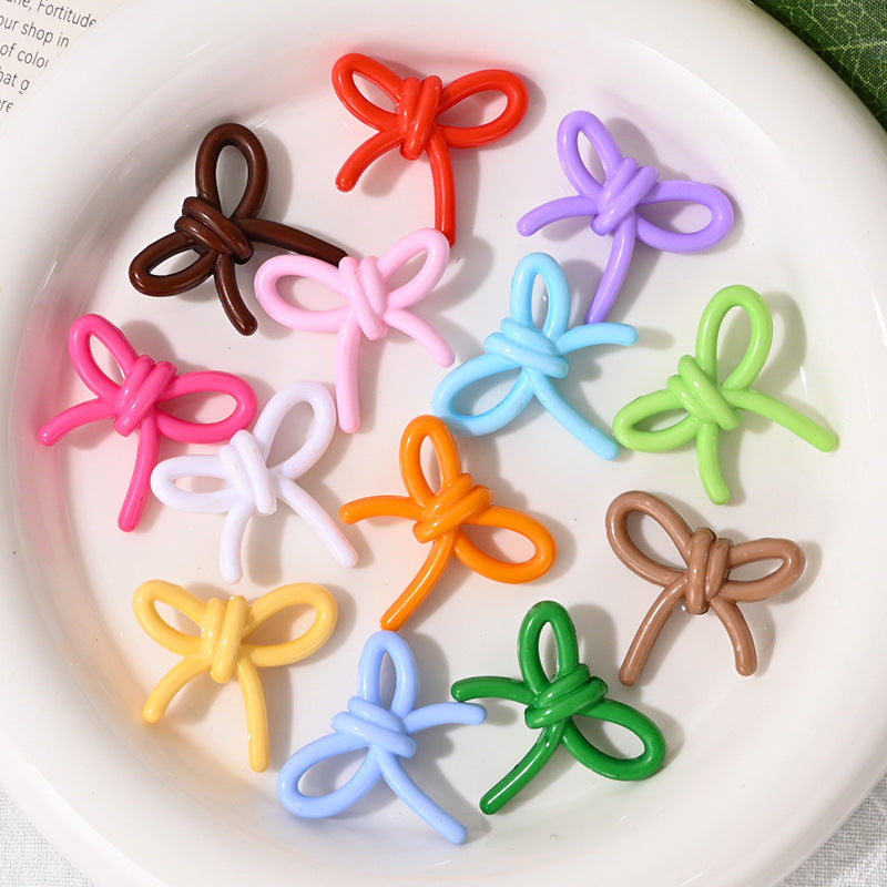 Wholesale 10pcs/pack wknot acrylic beads through hole bow tie beads