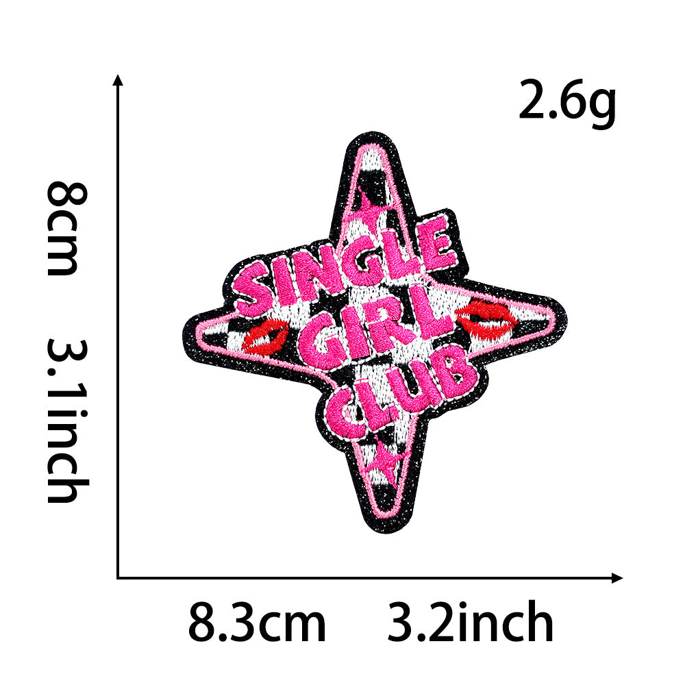 Wholesale Polyester Embroidered Iron On Patch Valentine Hearts Cherries Bow XOXO Everyday Use For Coats Bags