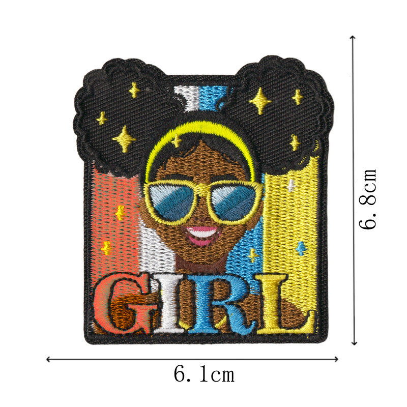Wholesale Embroidered Patch With Black Independence Day Design Sew On Decorative Badge For Coats Casual Craft Supply For Resale