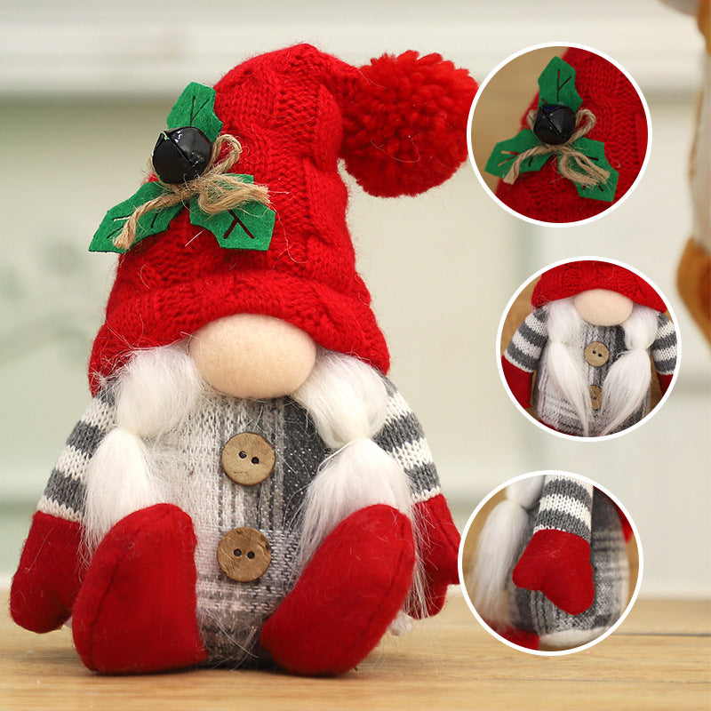 Wholesale Christmas Doll Knitted Pointed Hat Sitting Decoration