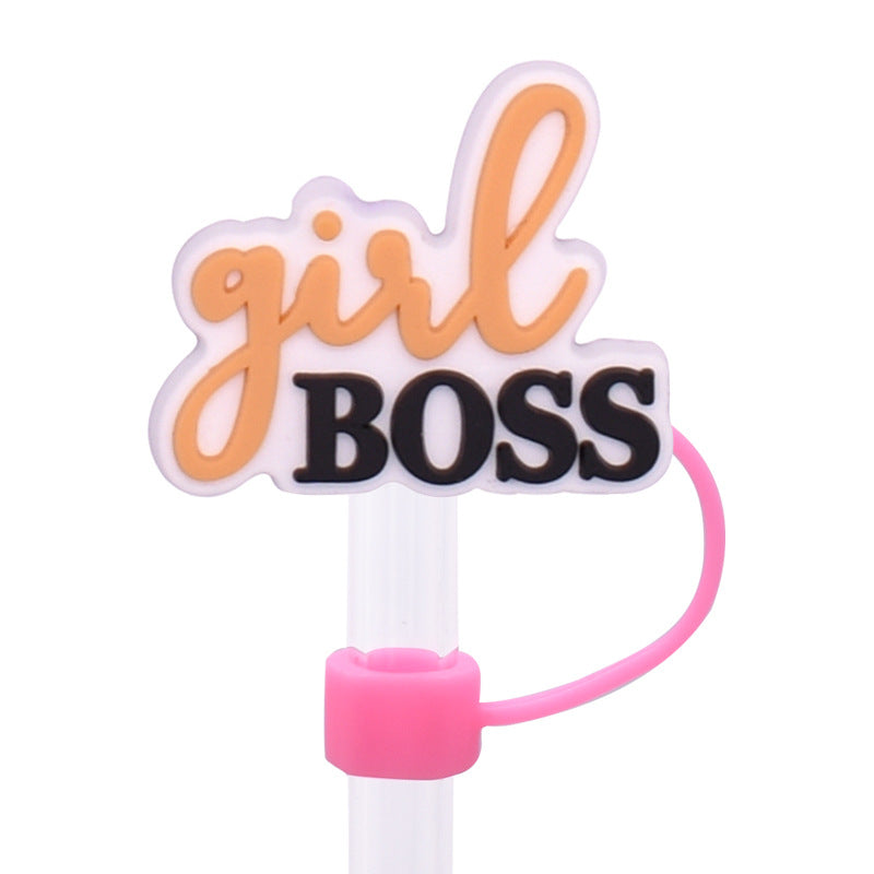 Wholesale Random 100pcs/pack Cute girl dust plug straw hat Straw Tube Cap