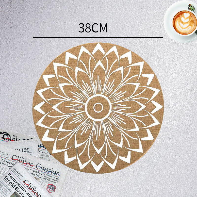 Wholesale Jute Placemats Round Imitation Linen PVC Retro Insulation