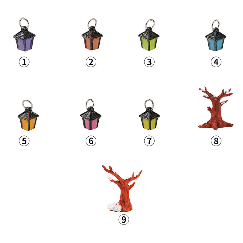 Wholesale Luminous light micro landscape ornaments resin crafts snow tree Christmas ornaments