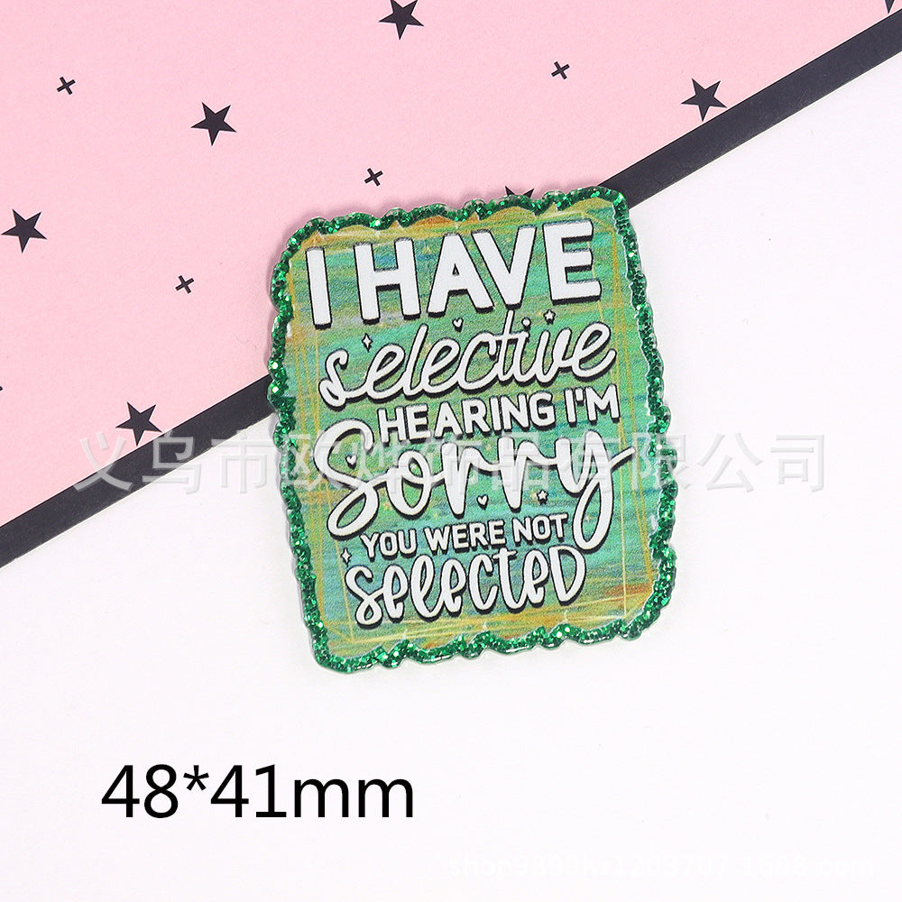 Wholesale 10pcs/pack letters love bag jewelry acrylic pin DIY patch accessories