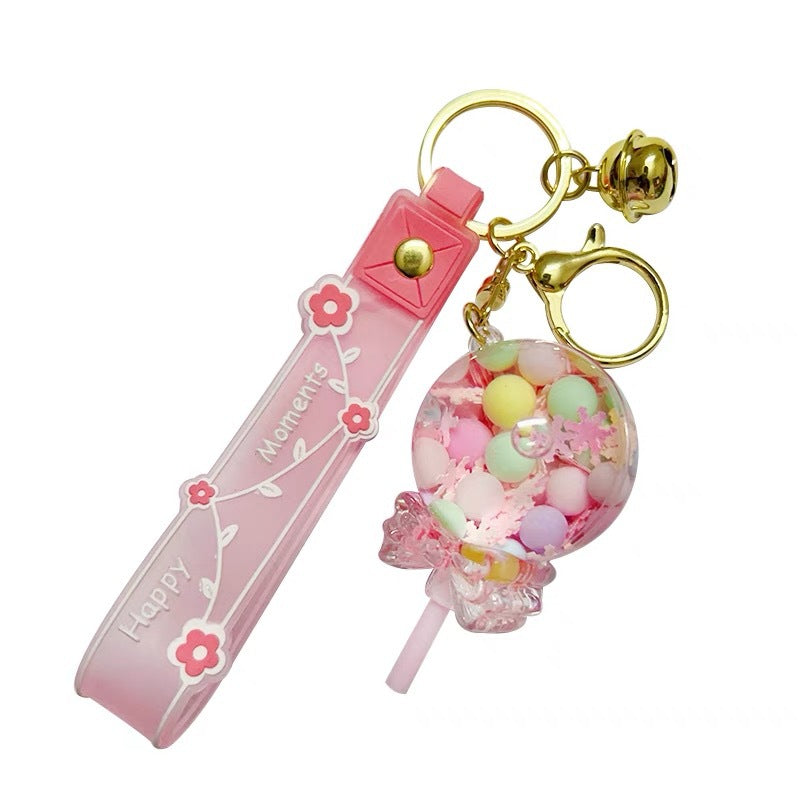 Wholesale Quicksand Lollipops Acrylic Keychains