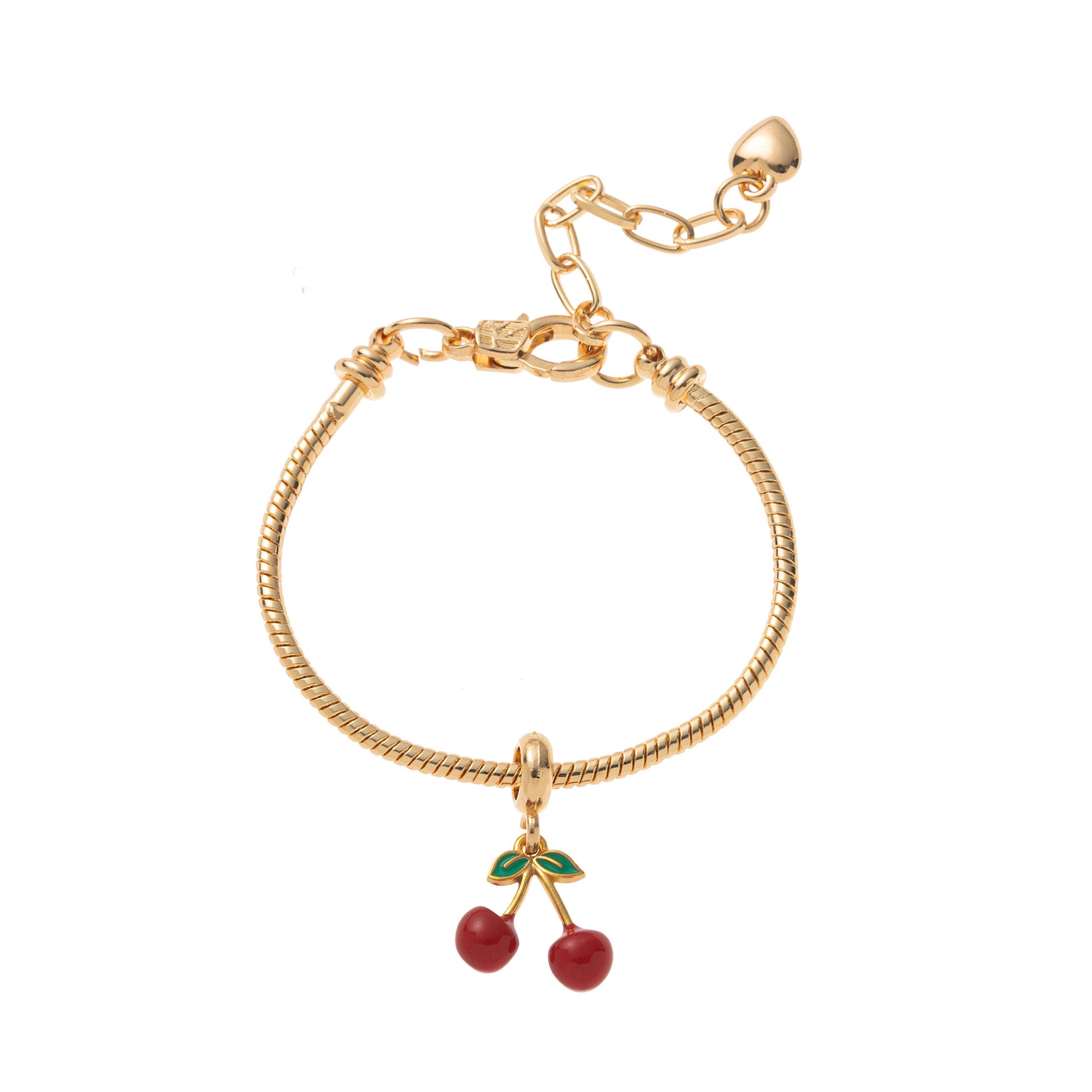 Wholesale Gold Plated Copper Rainbow Heart Cherry Pendant Pearl Layered Bracelet Set For Women Everyday Wear