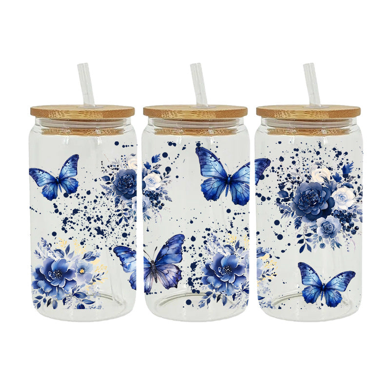Wholesale Cartoon printing heat transfer Cup sticking crystal logo pattern 16OZ UV DTF WRAPS