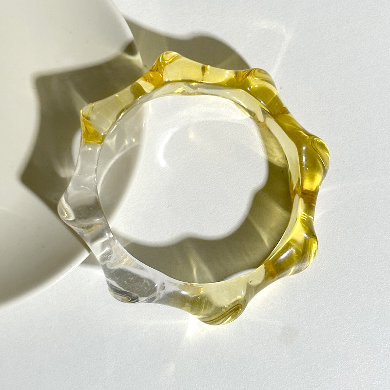 Wholesale 10pcs Yuyu new gradient transparent color matching wave round geometric resin bracelet ins color bracelet