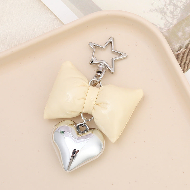 Wholesale New Cotton Leather Bow Mobile Phone Pendant High-end Sense Bag Keychain Hanging Women