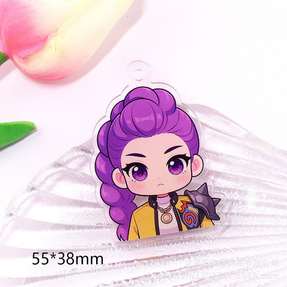 Wholesale 10pcs/ pack Cartoon Girl Cute Pendant Acrylic DIY Accessories