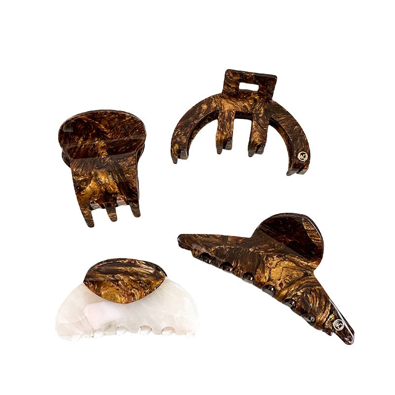 Wholesale France Acetic Acid High-end Wood Grain Color Shark Clip