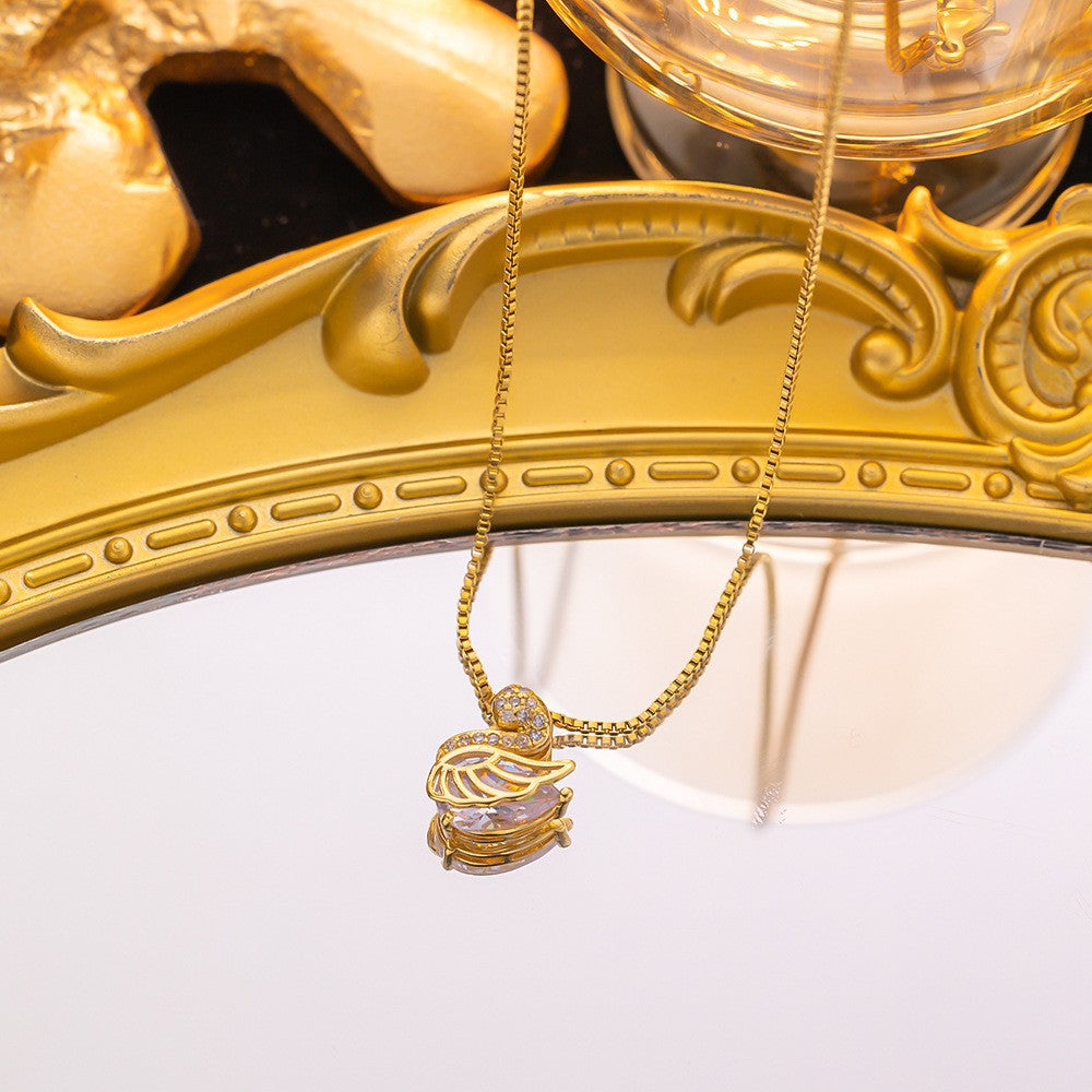 Wholesale Simple and Color Preserving Titanium Steel Women's Versatile Niche High End Exquisite Light Luxury Versatile Simple Necklace