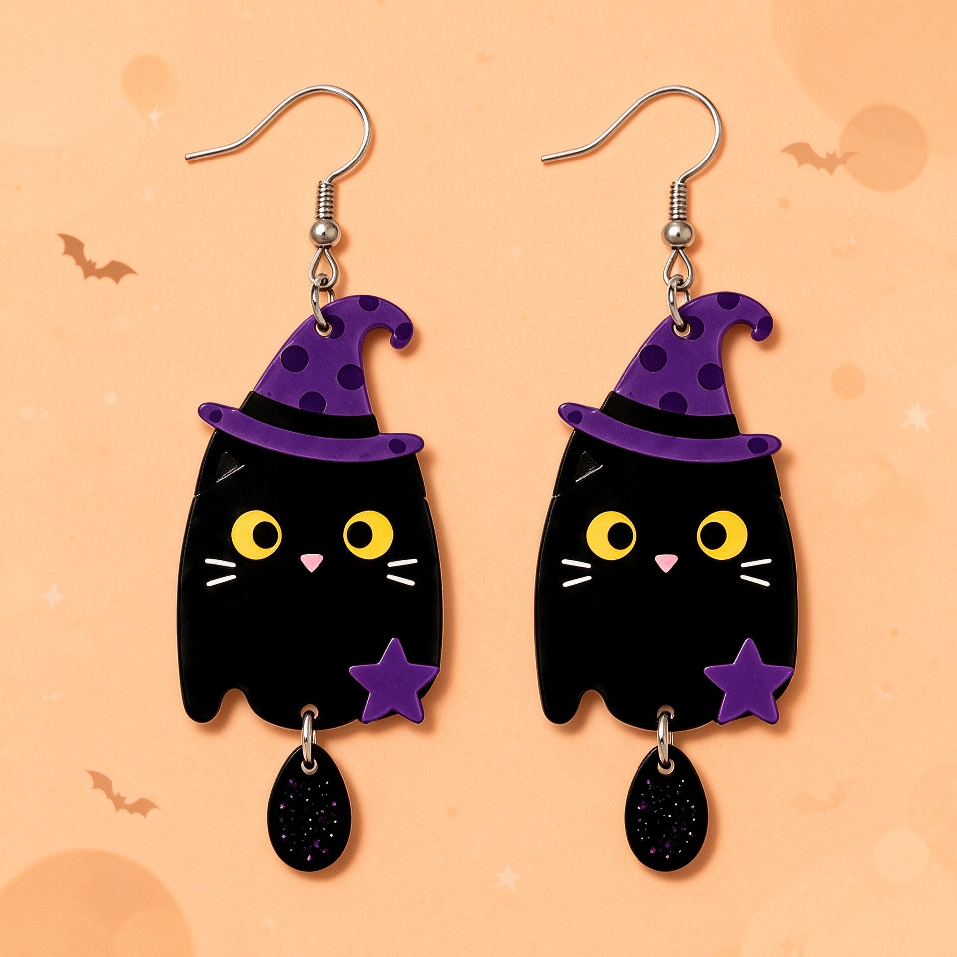 Wholesale Trendy Acrylic Cat Earrings For Women White Cat Christmas  Jewelry Accessory