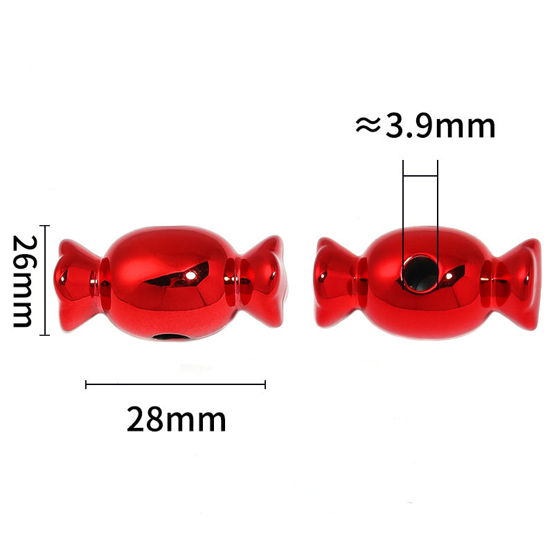 Wholesale 100pcs acrylic christmas color candy straight hole beads