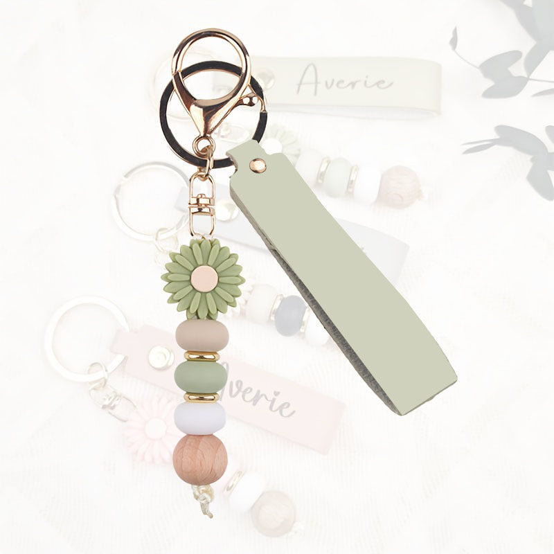 Wholesale  Candy colored daisy Beaded Keychain
