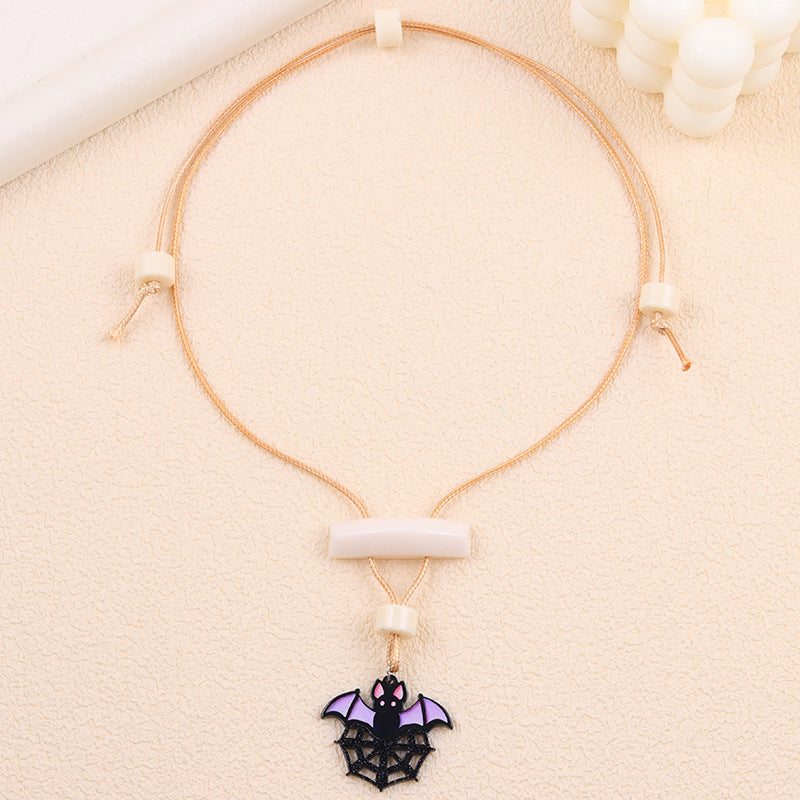 Wholesale  Colorful Ghost Bat Acrylic Necklace