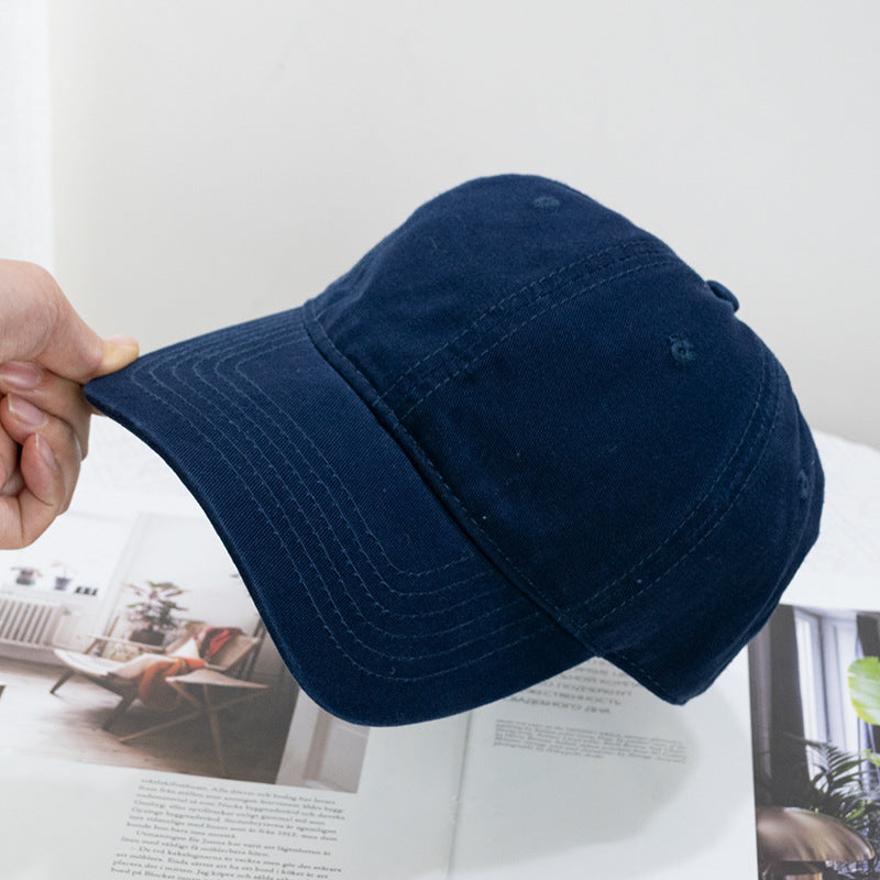 Wholesale Washed Solid Color Soft Top Versatile Curved Brim Baseball Cap