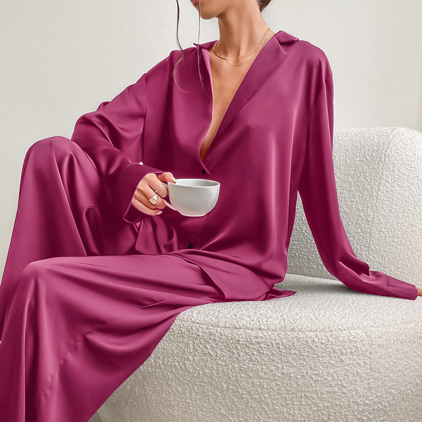 Wholesale Polyester Loose Long Sleeved Pajama Sets
