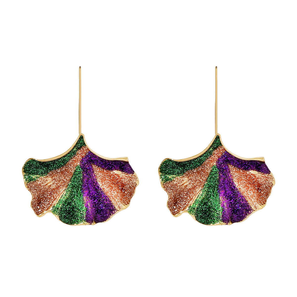 Wholesale Carnival Leaf  Mardi Gras Earrings