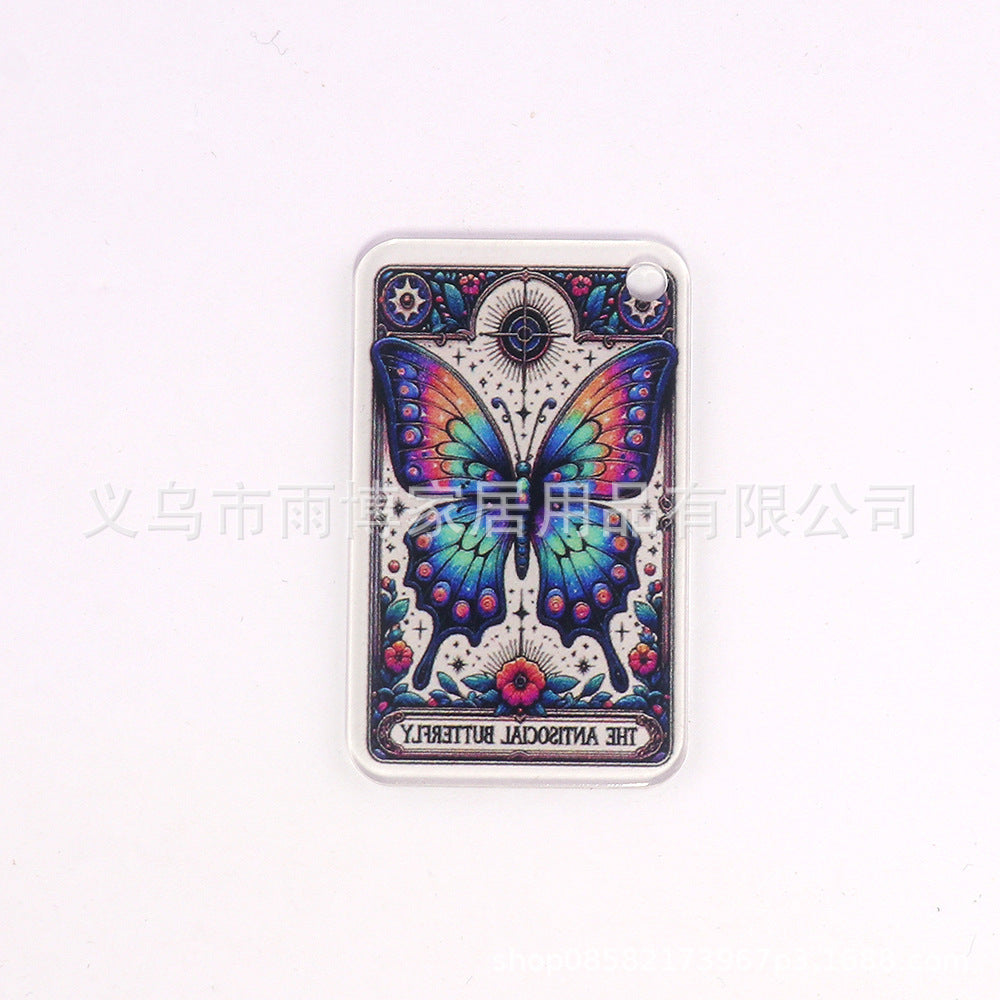 Wholesale 10pcs Cartoon Skull Character Butterfly Rectangular DIY Accessories FlatBack