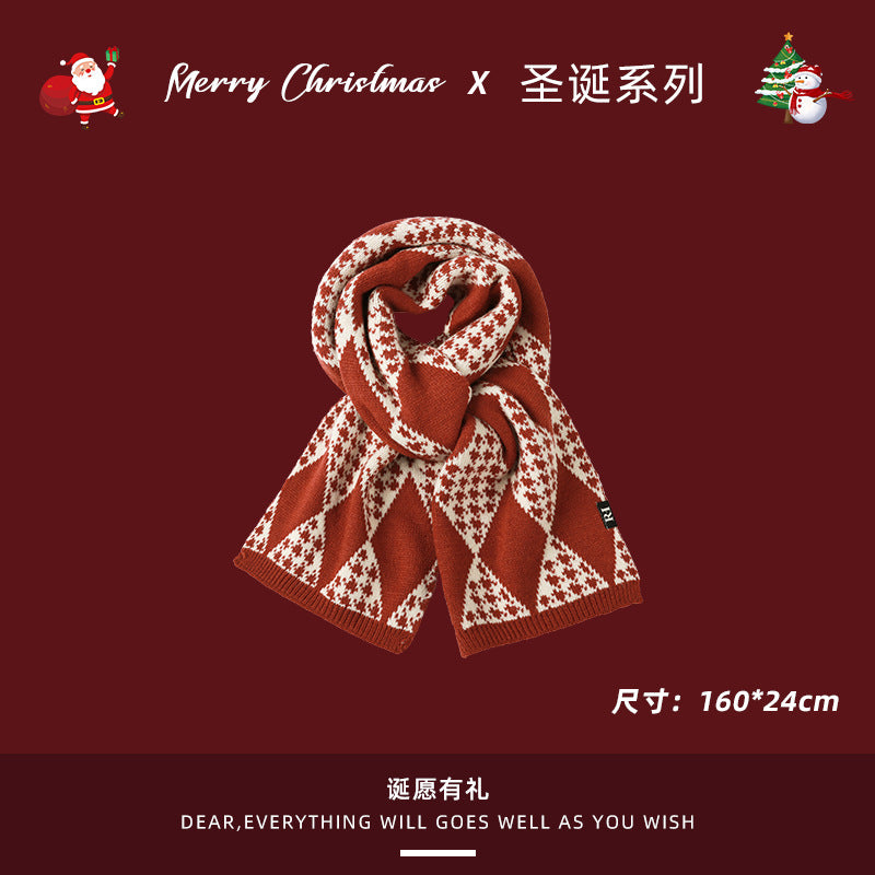 Wholesale Christmas Deer Winter Warm Plaid Scarves