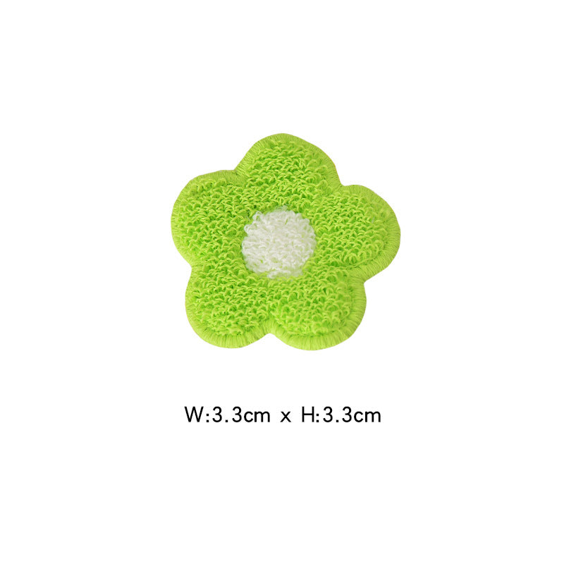 Wholesale Polyester Cartoon Purple Sunflower Embroidered Patches For Kids DIY Towel Bag Clothing Decoration