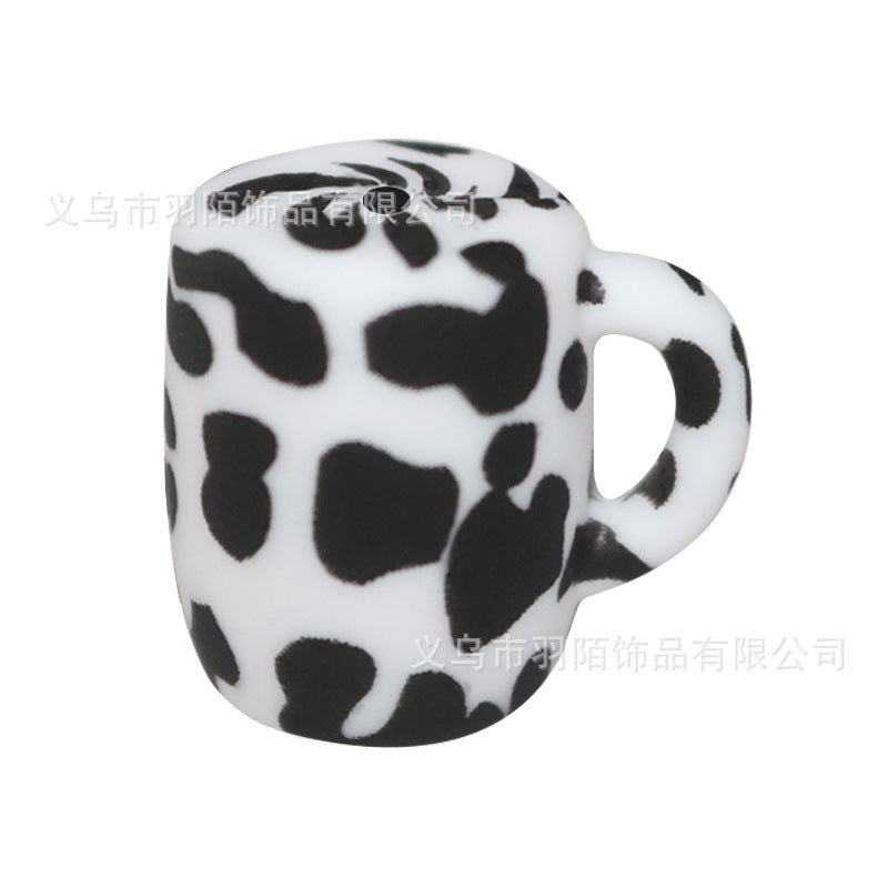 Wholesale 10PCS Leopard Print Water Cup Silicone Beads