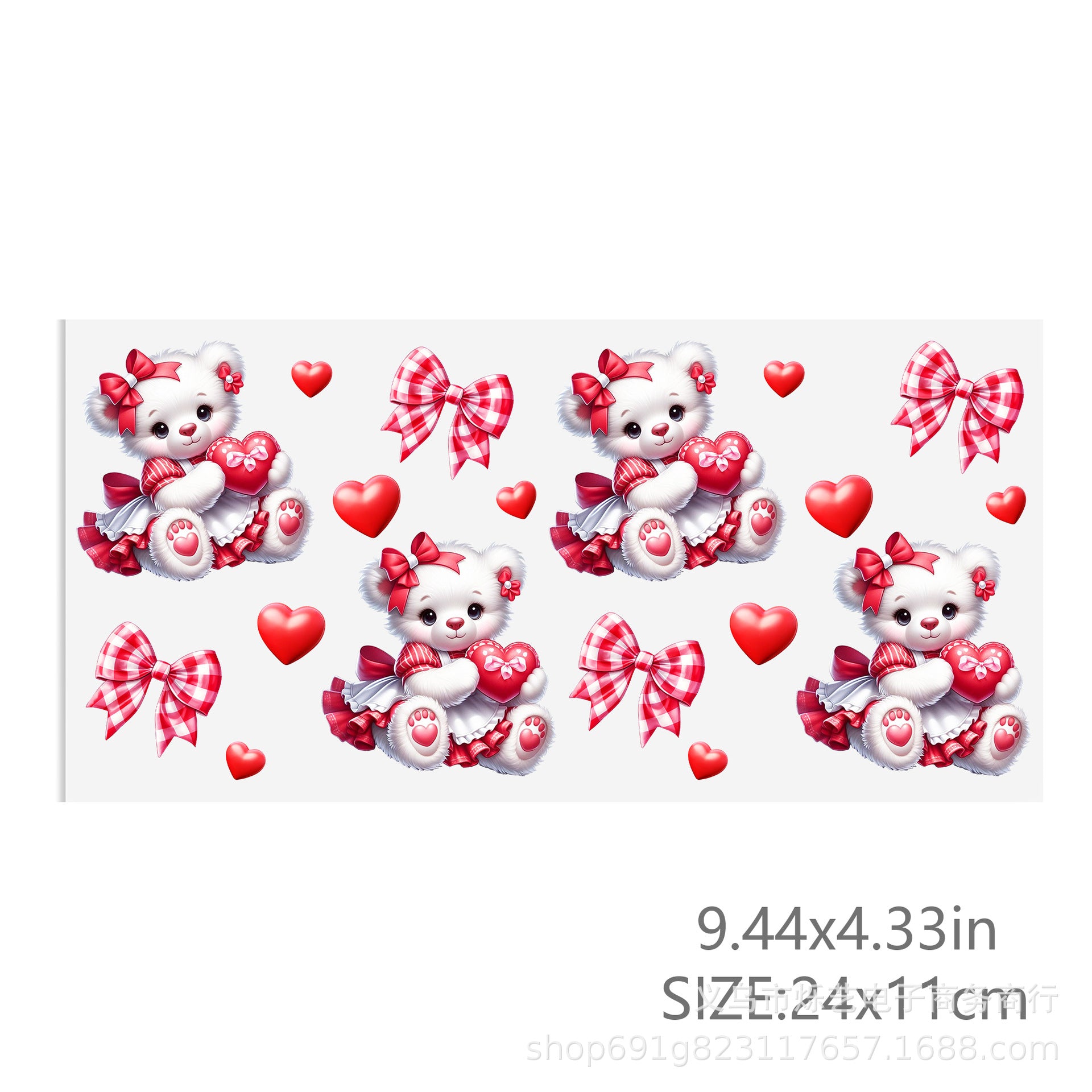 Wholesale Dog Love Valentine' s Day 16oz Cup UV DTF Wraps