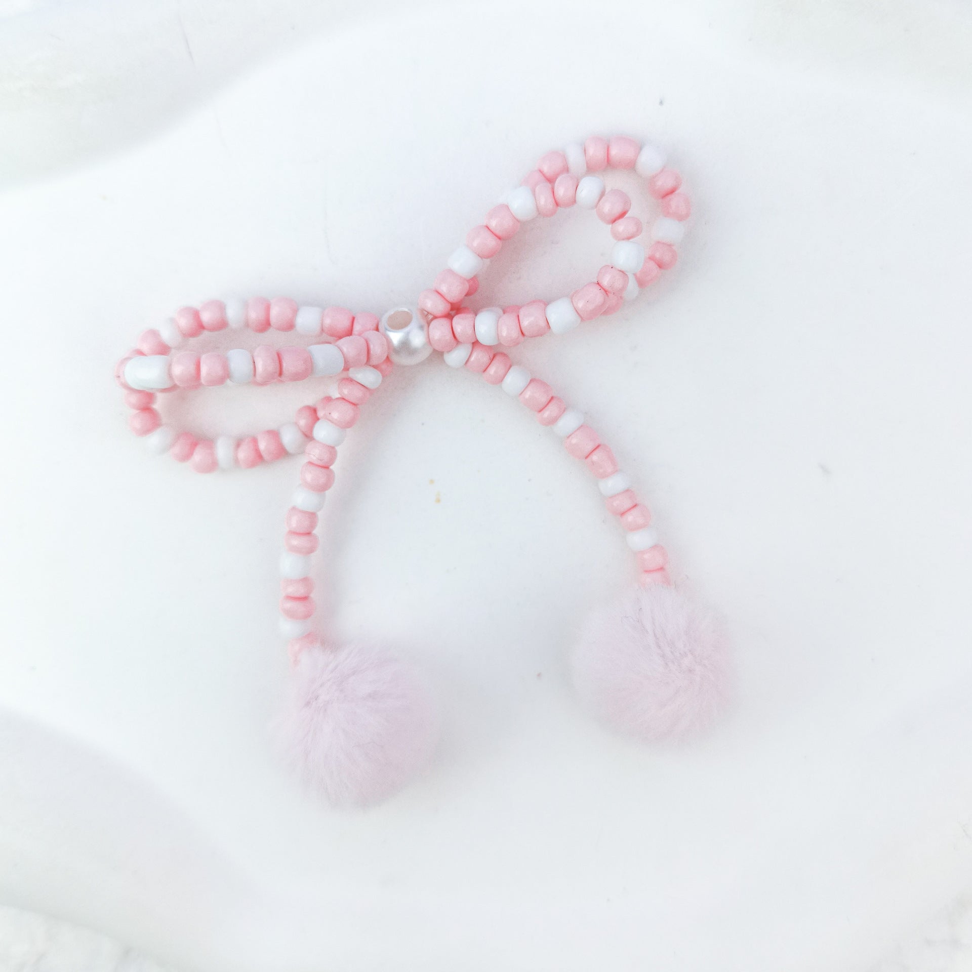 Wholesale 5pcs Through Hole Pen Double Layer Bead Bow DIY Mobile Phone Chain