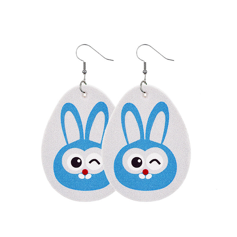 Wholesale Easter Bunny Egg Leather Earrings