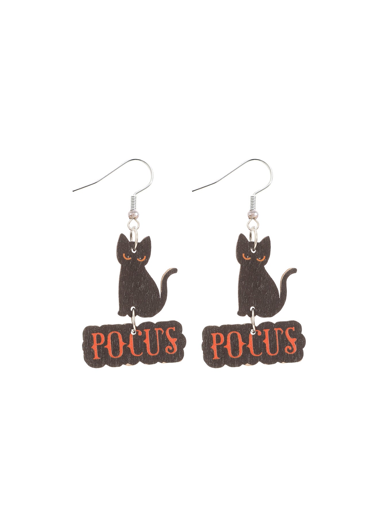 Wholesale Fashion Cat Letter Wood Earrings