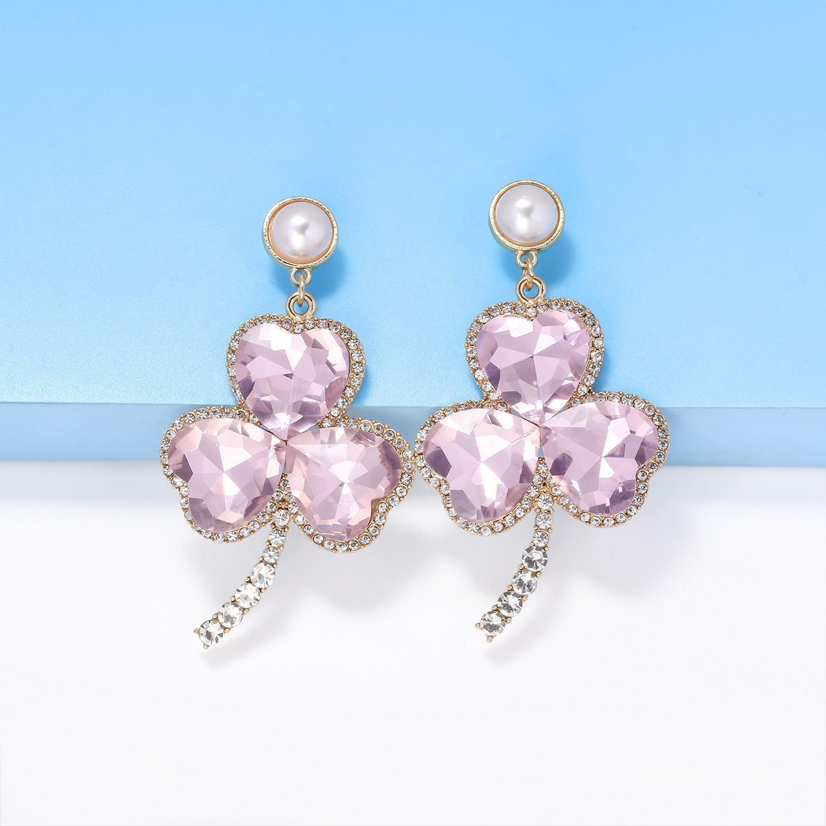 Wholesale St. Patrick's Day Clover Alloy Earrings