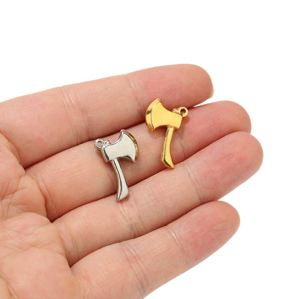 Wholesale 5PCS/PACK Stainless Steel Small Axe Pendant DIY Necklace Accessories