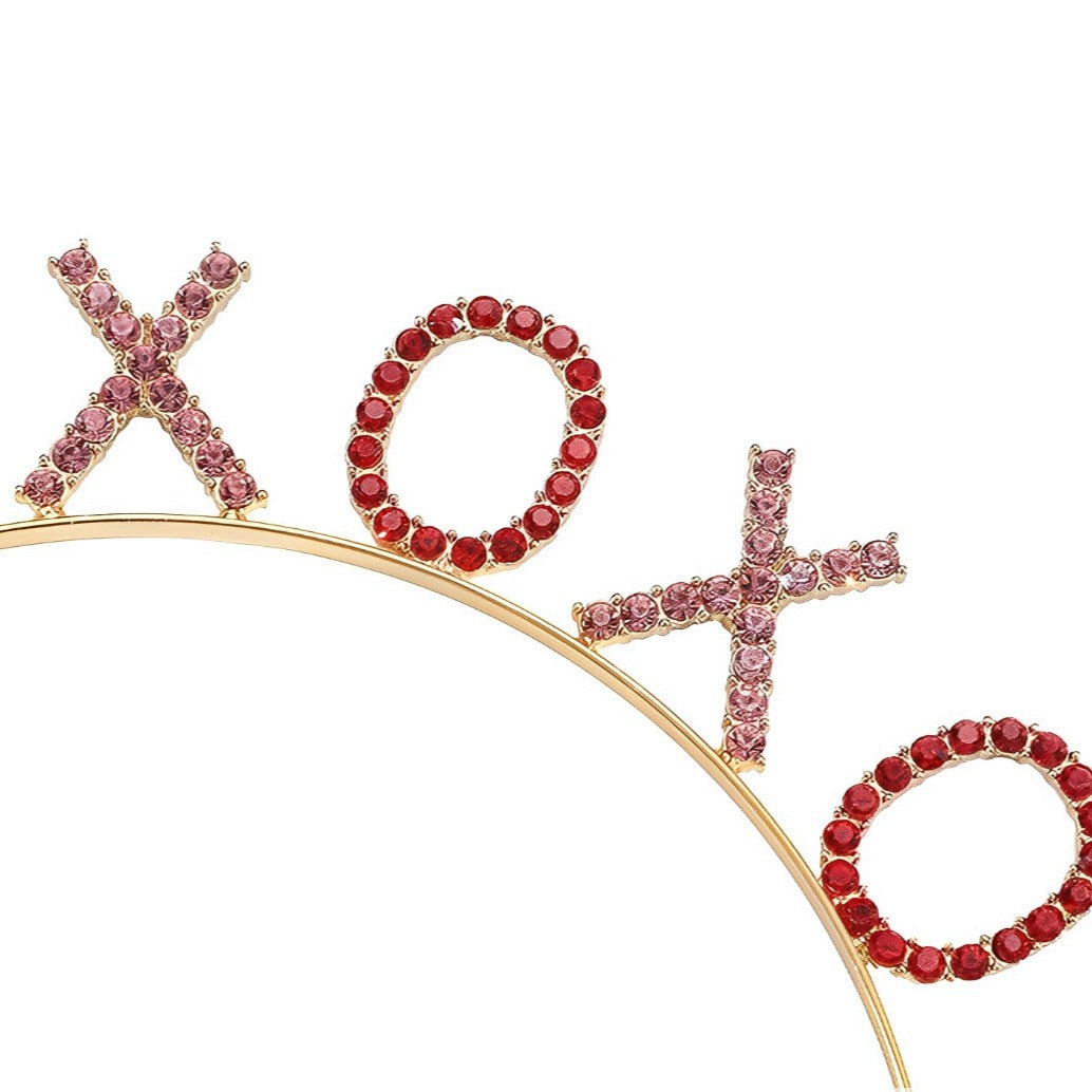 Wholesale fashion Valentine's Day love headband XOXO headdress pink alloy headband girl party gift