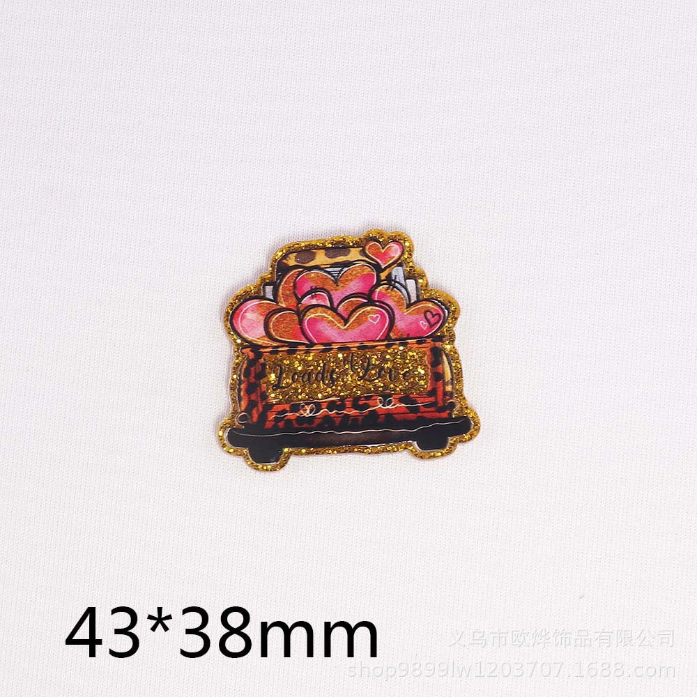 Wholesale 10pcs/pack  pink cross-border cartoon peach heart bag Acrylic Flatback