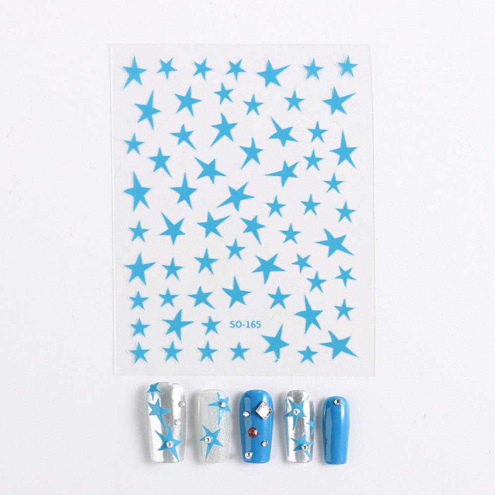 Wholesale 3pcs Nail Art Stickers Laser Purple Glitter Silver Starry Nail Art Stickers