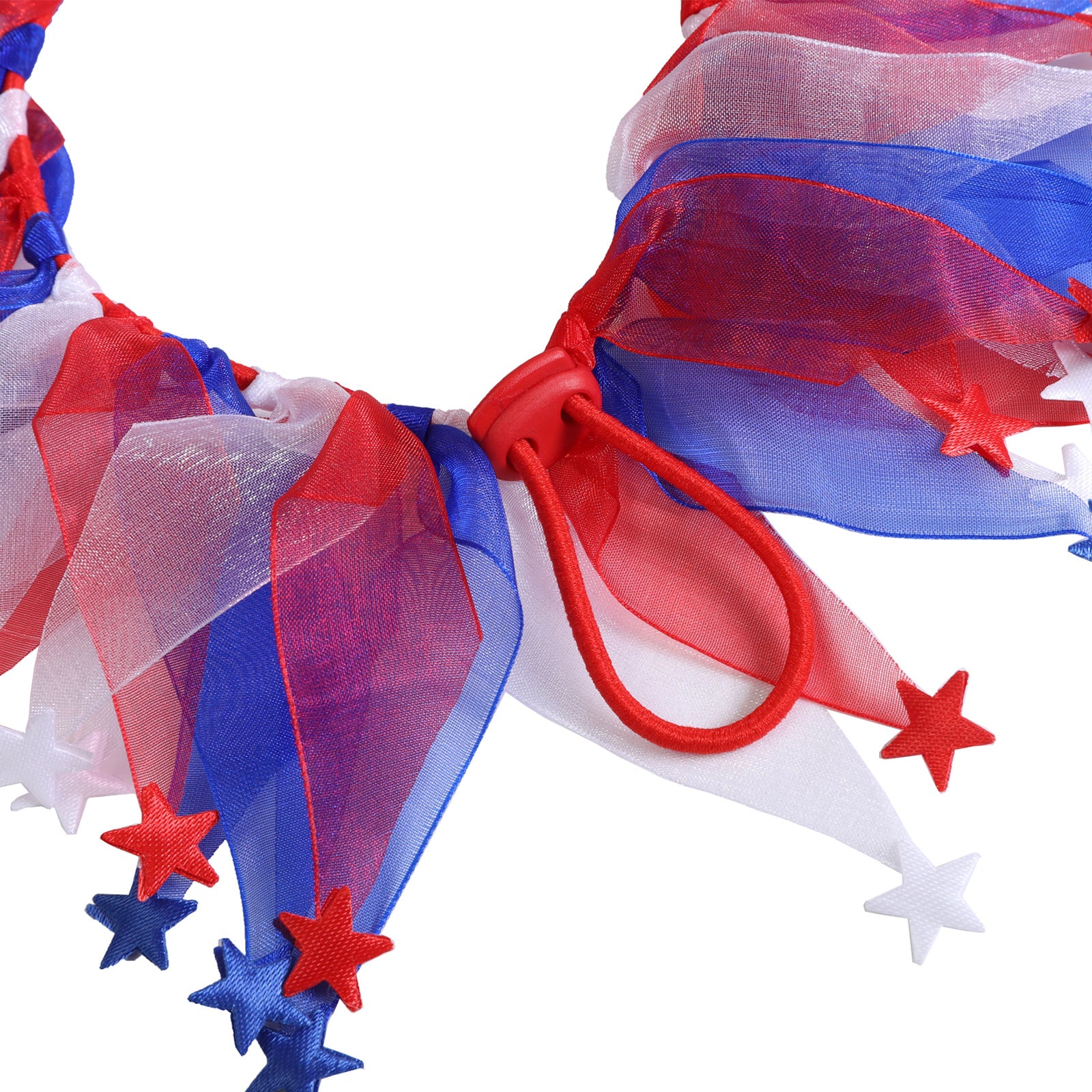 Poliéster al por mayor es rojo azul blanco corbata de cabello