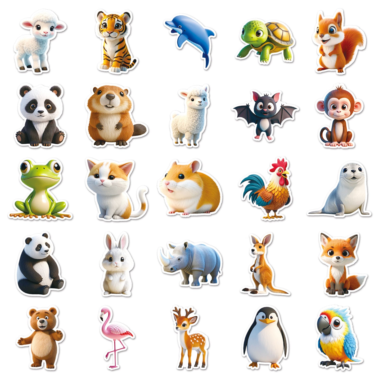 Wholesale 50 cartoon animal stickers waterproof