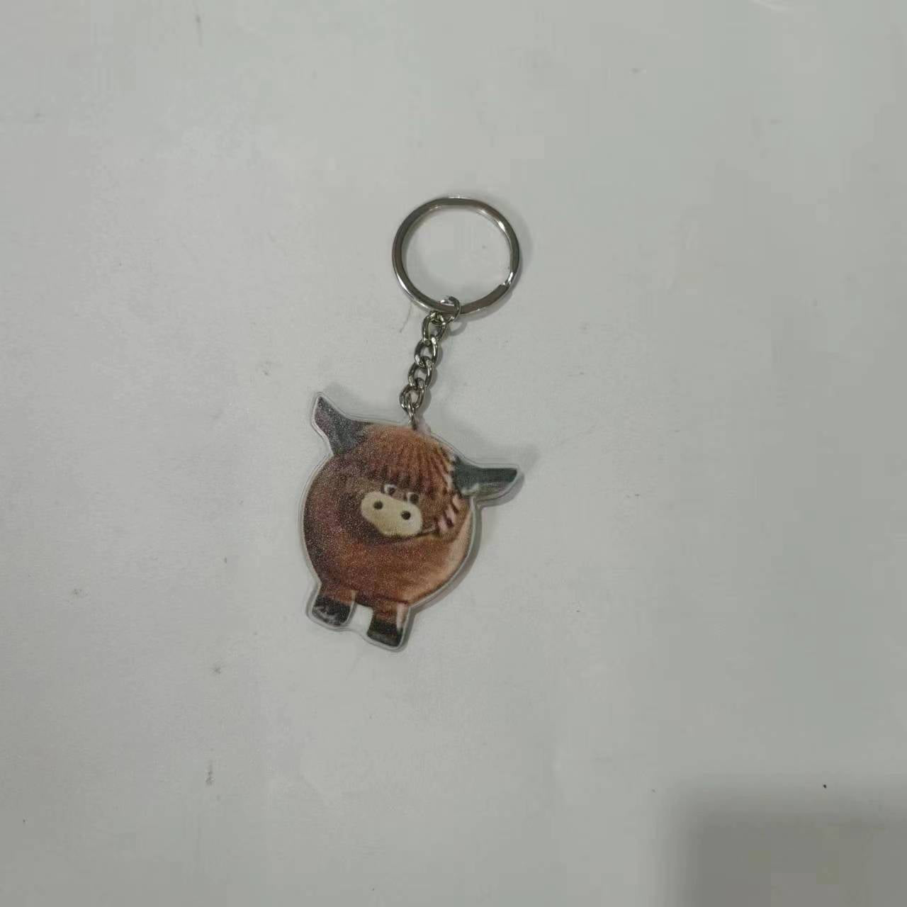 Wholesale Wooden Highland Cattle Keychain
