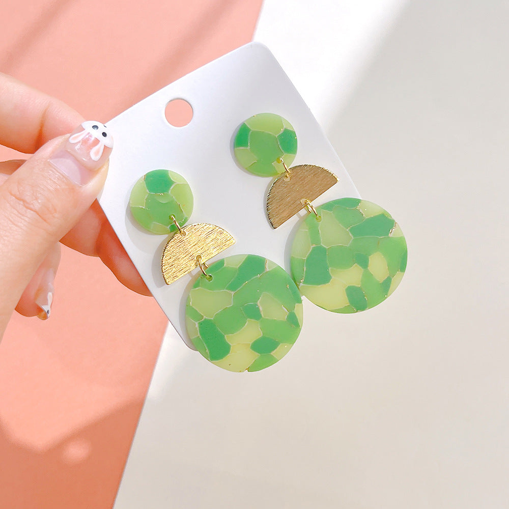 Wholesale Starry Sky sy Soft Ceramic Geometric Splicing Earrings