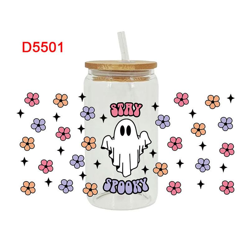 Wholesale Ghostly Witch Halloween 16oz Cup UV DTF Wraps