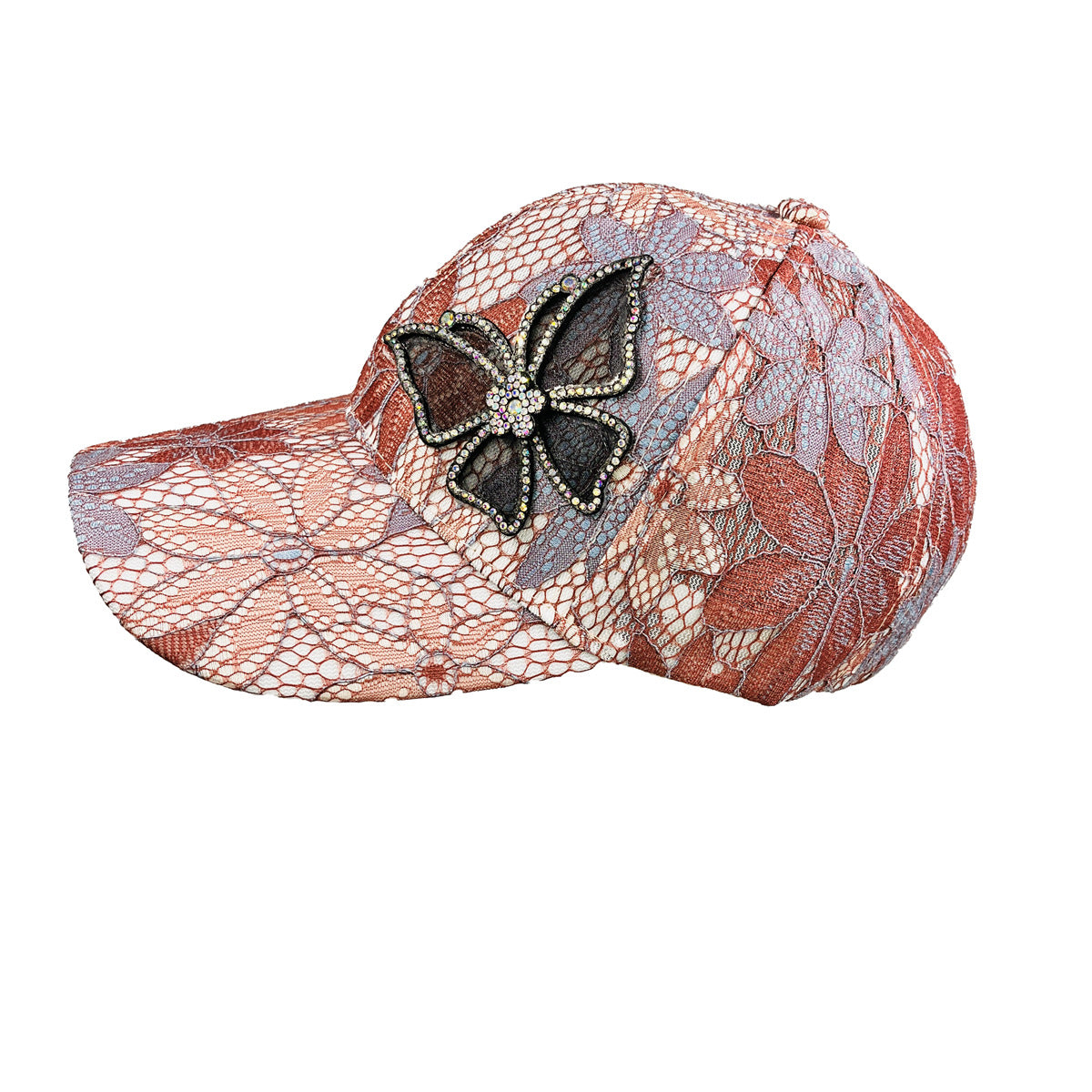Wholesale High-end thin style versatile temperament casual women's rhinestone butterfly stylish baseball cap