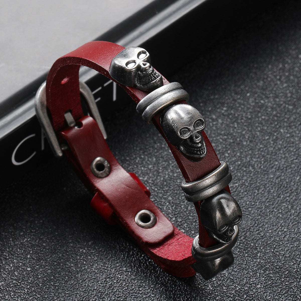 Wholesale Punk Skull Cowhide Bracelets