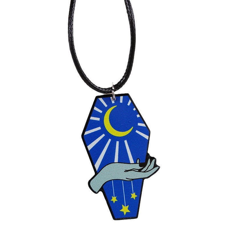 Wholesale Creative Skull Rose Acrylic Personalized Retro Fun Necklaces